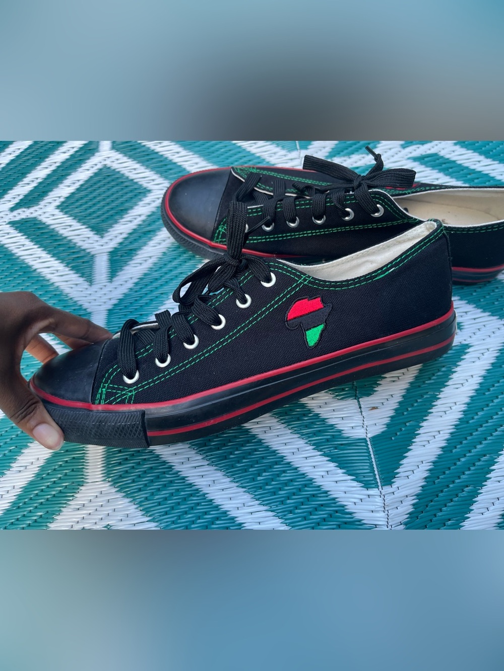 Negast Heritage Sneakers African Continent RBG Leather Black Owned Men’s Size 12